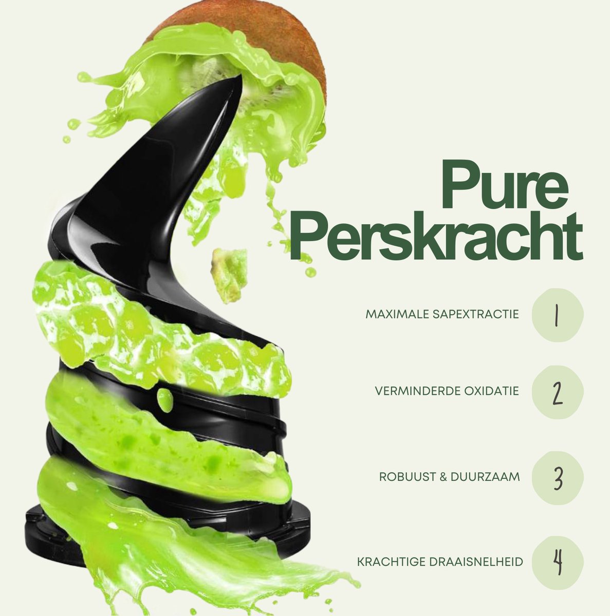 Slowjuicer XL - Anti Drup - Anti Oxidatie - Extra Sterk - XL Trechter