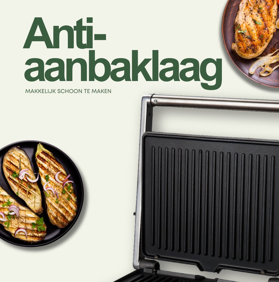 Tosti apparaat XL - Grill apparaat 180 °C - Uitneembare platen - Timer & Temperatuur Instelbaar