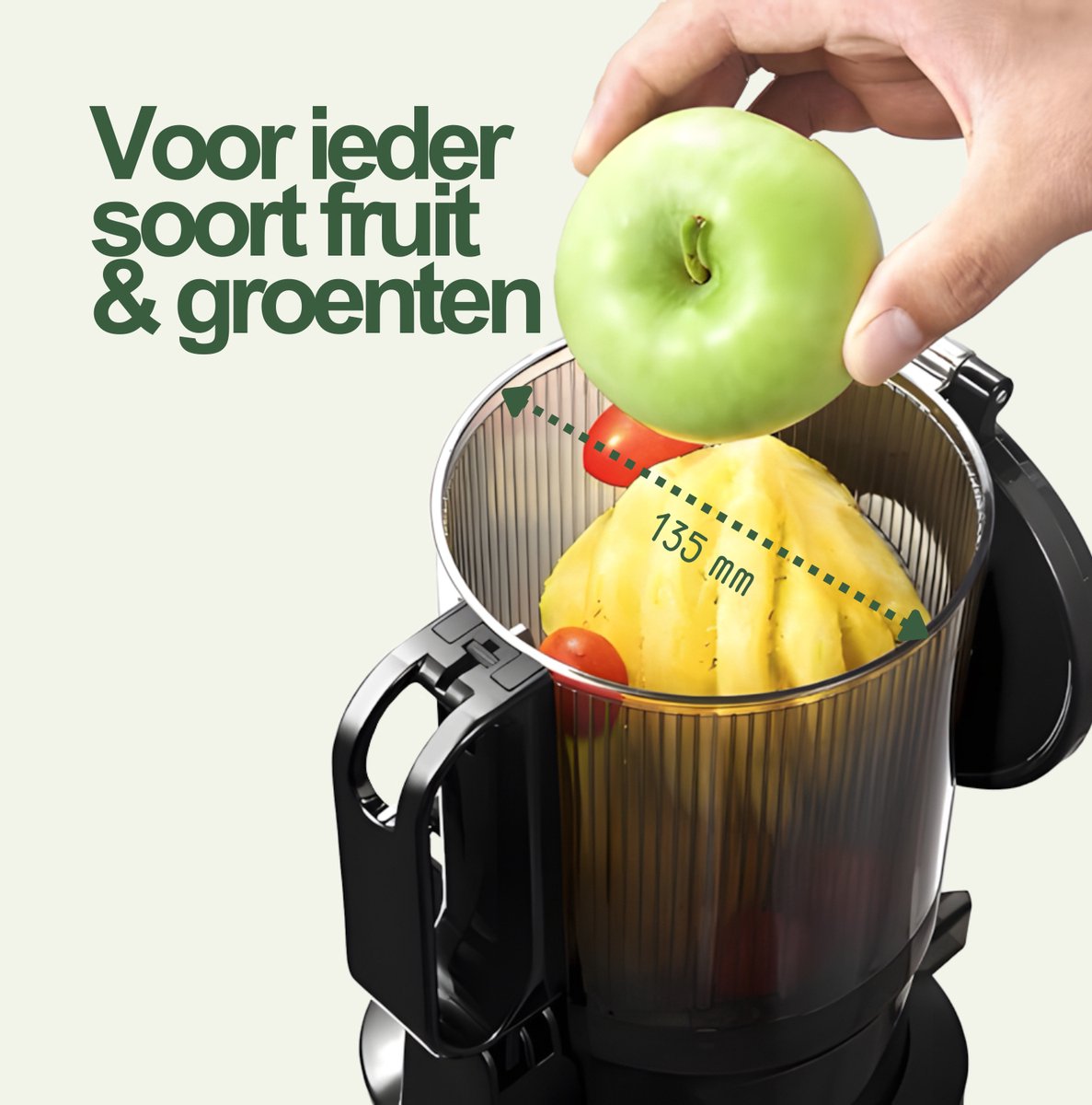 Slowjuicer XL - Anti Drup - Anti Oxidatie - Extra Sterk - XL Trechter