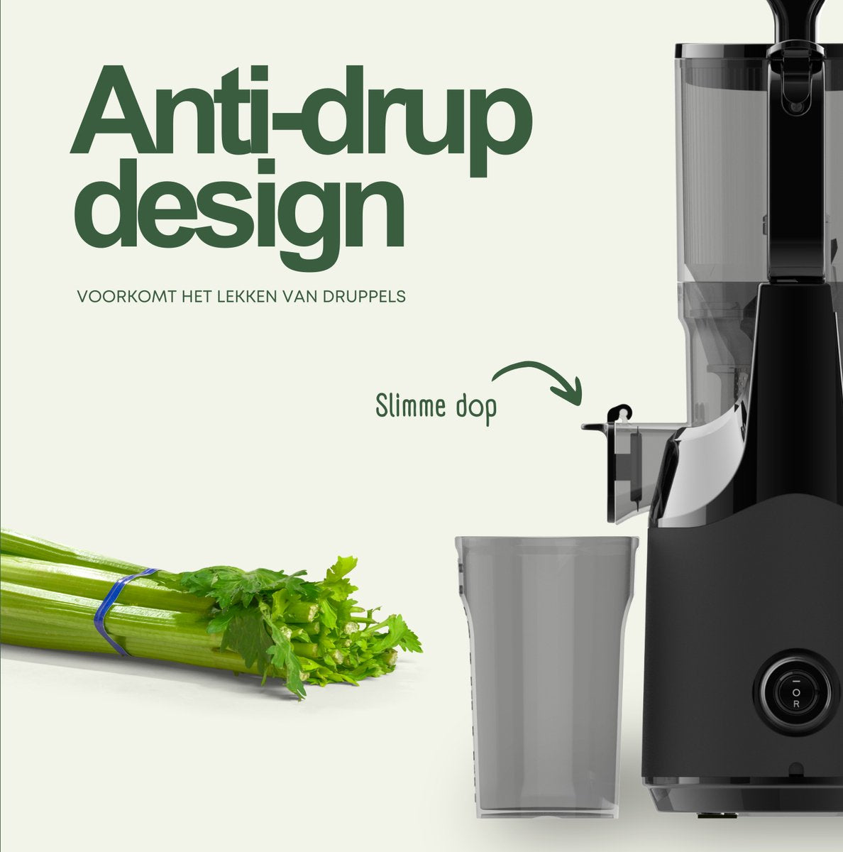 Slowjuicer XL - Anti Drup - Anti Oxidatie - Extra Sterk - XL Trechter