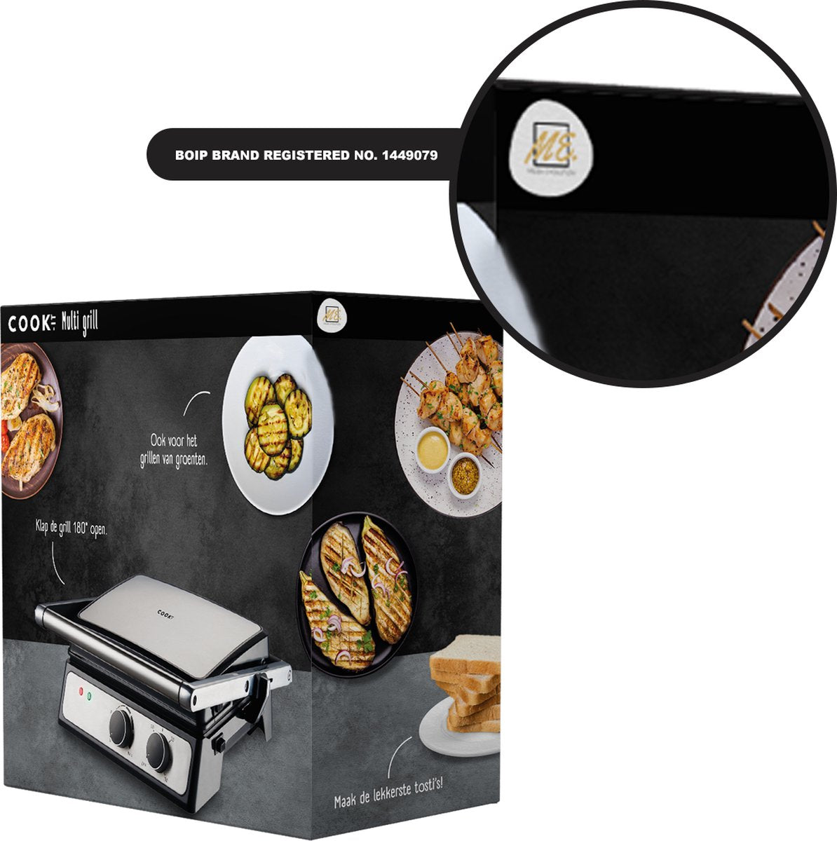 Tosti apparaat XL - Grill apparaat 180 °C - Uitneembare platen - Timer & Temperatuur Instelbaar