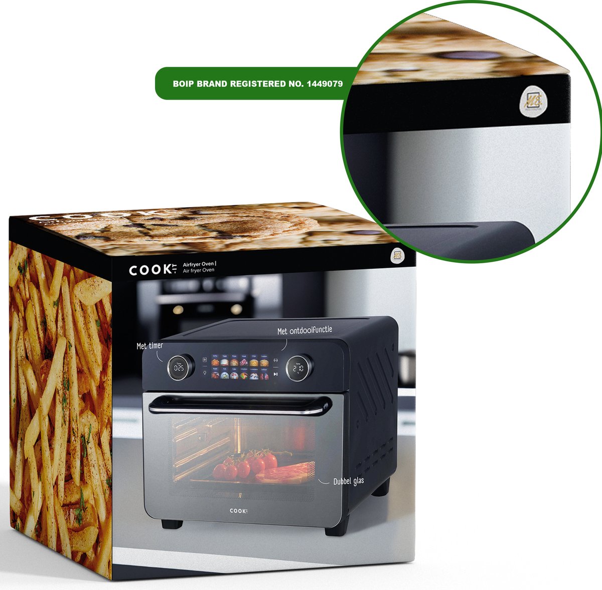 Airfryer Oven - 25L - 12 Programma's - 35 tot 230 Graden - Hetelucht friteuse - 2250W