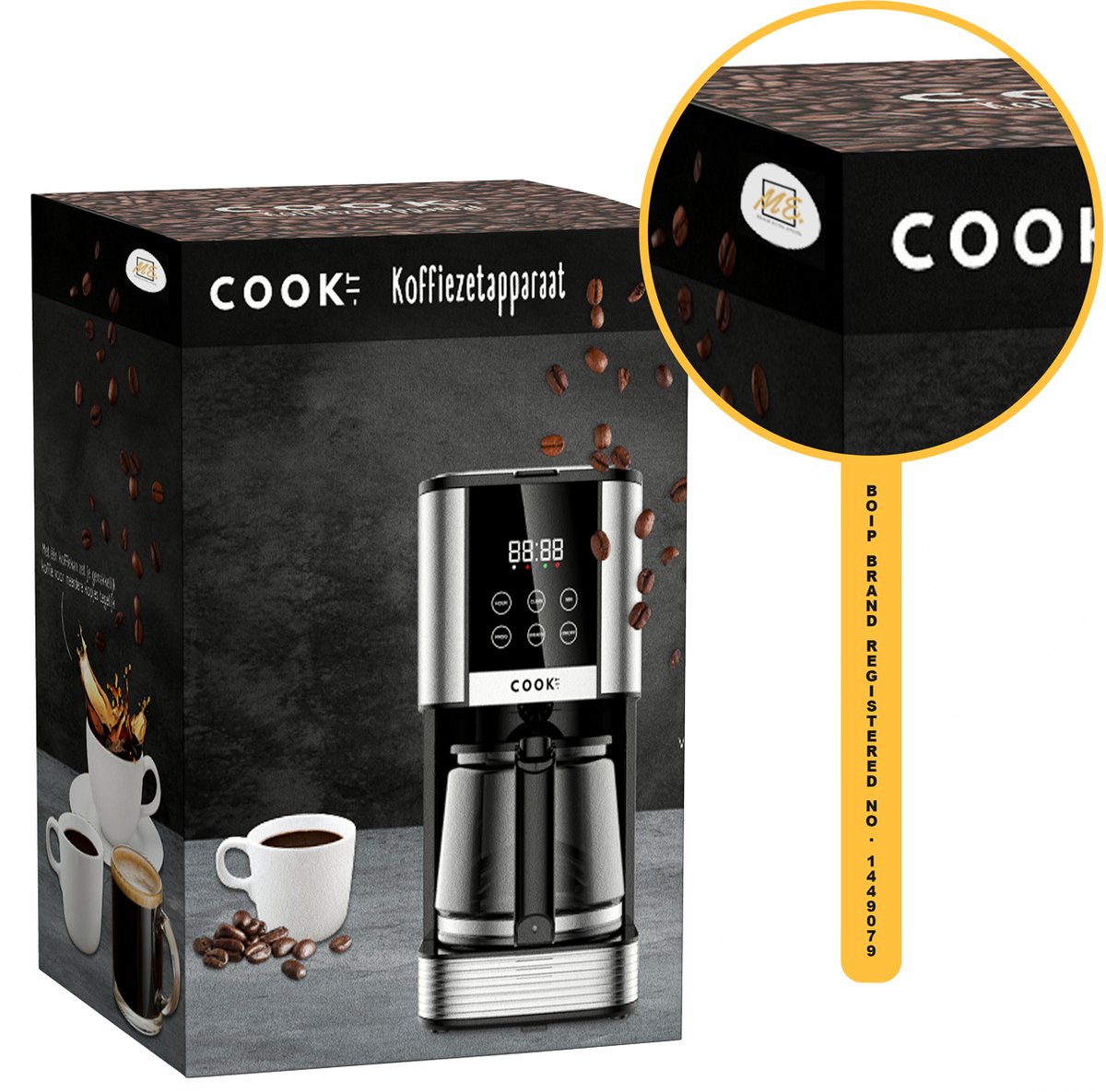 Koffiezetapparaat Filterkoffie - Coffee Machine - 1.5L Glazen Kan - Timer - Digitaal display - Warmhoudplaat