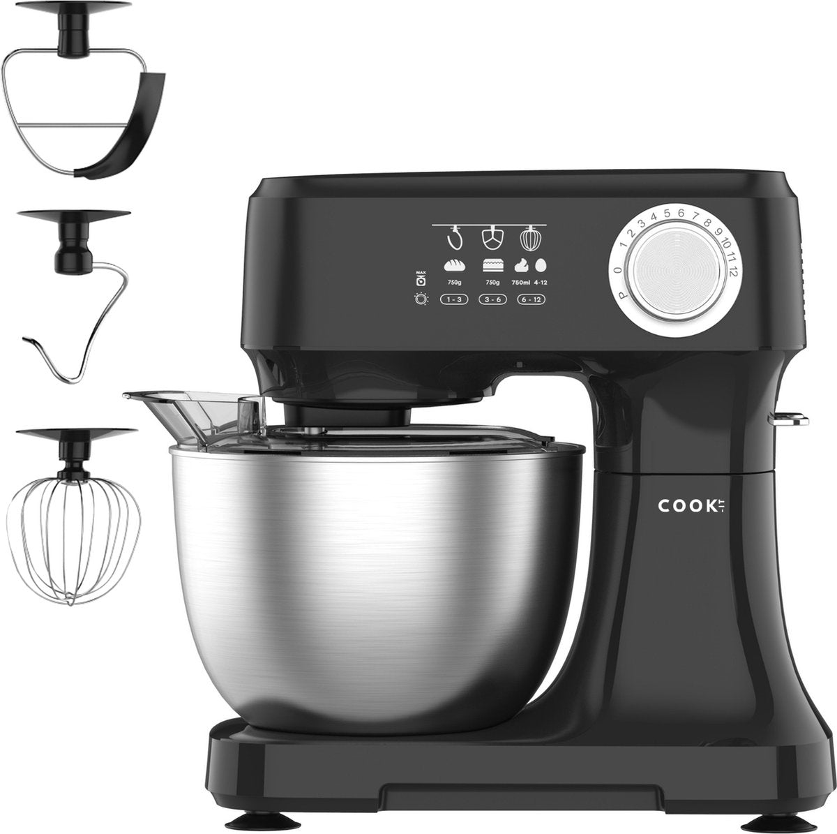 Keukenmachine - Keukenrobot - Foodprocessor met 12 Standen - Keukenmixer met RVS kom - 3.5L