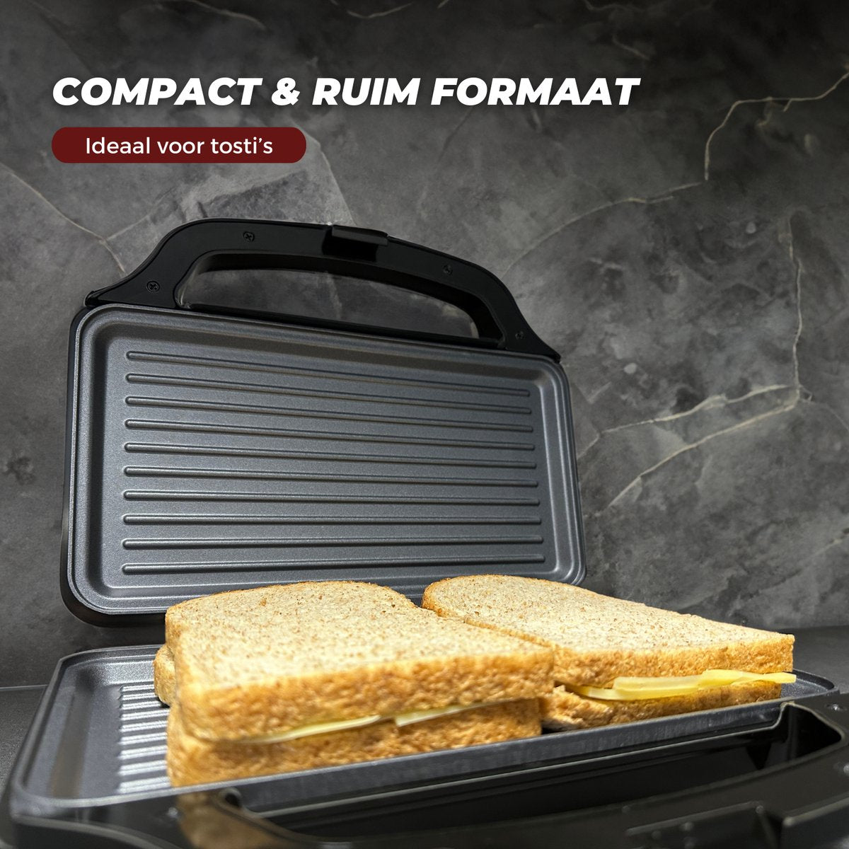 COOK-IT Tosti apparaat - Sandwich IJzer XL - Extra Breed