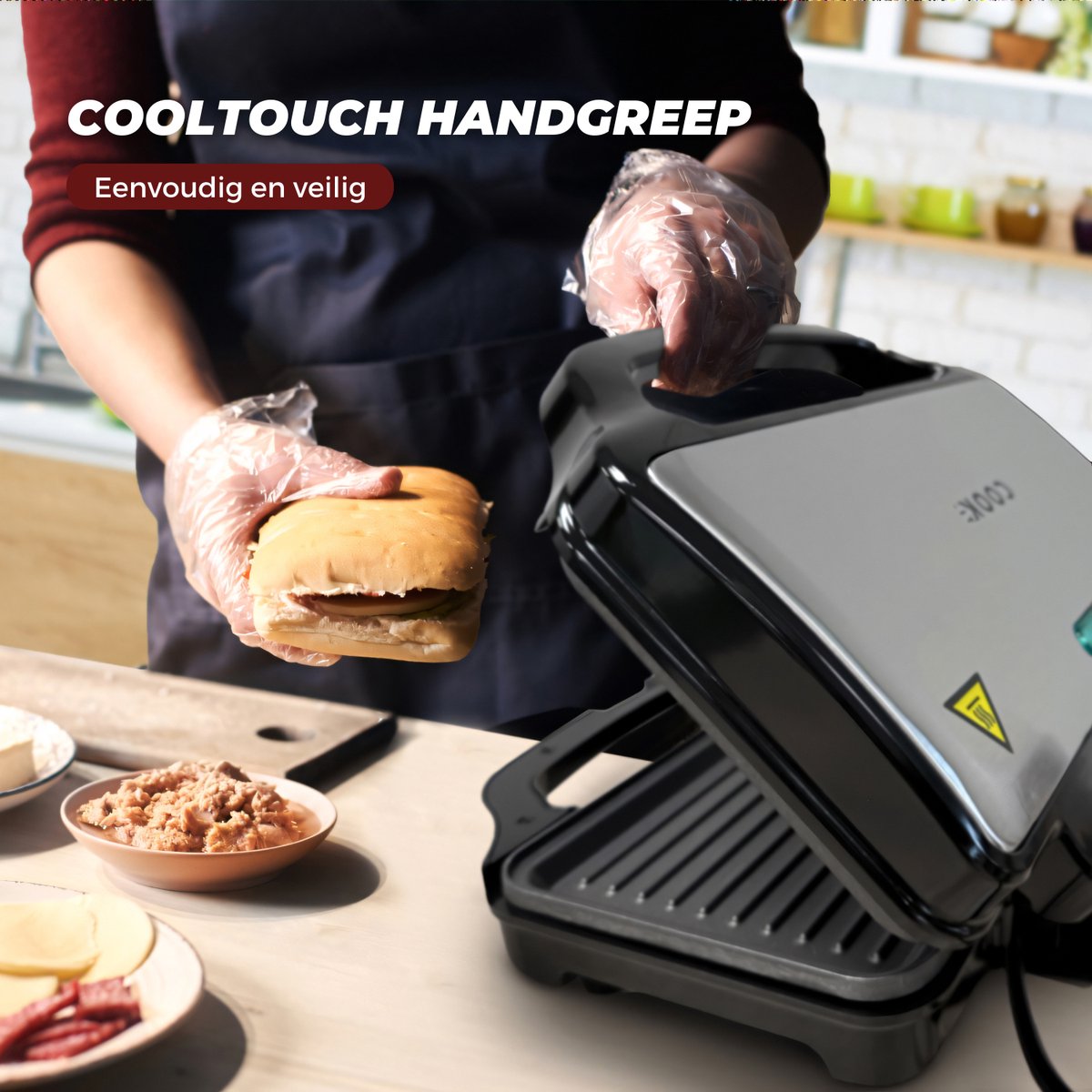 COOK-IT Tosti apparaat - Sandwich IJzer XL - Extra Breed