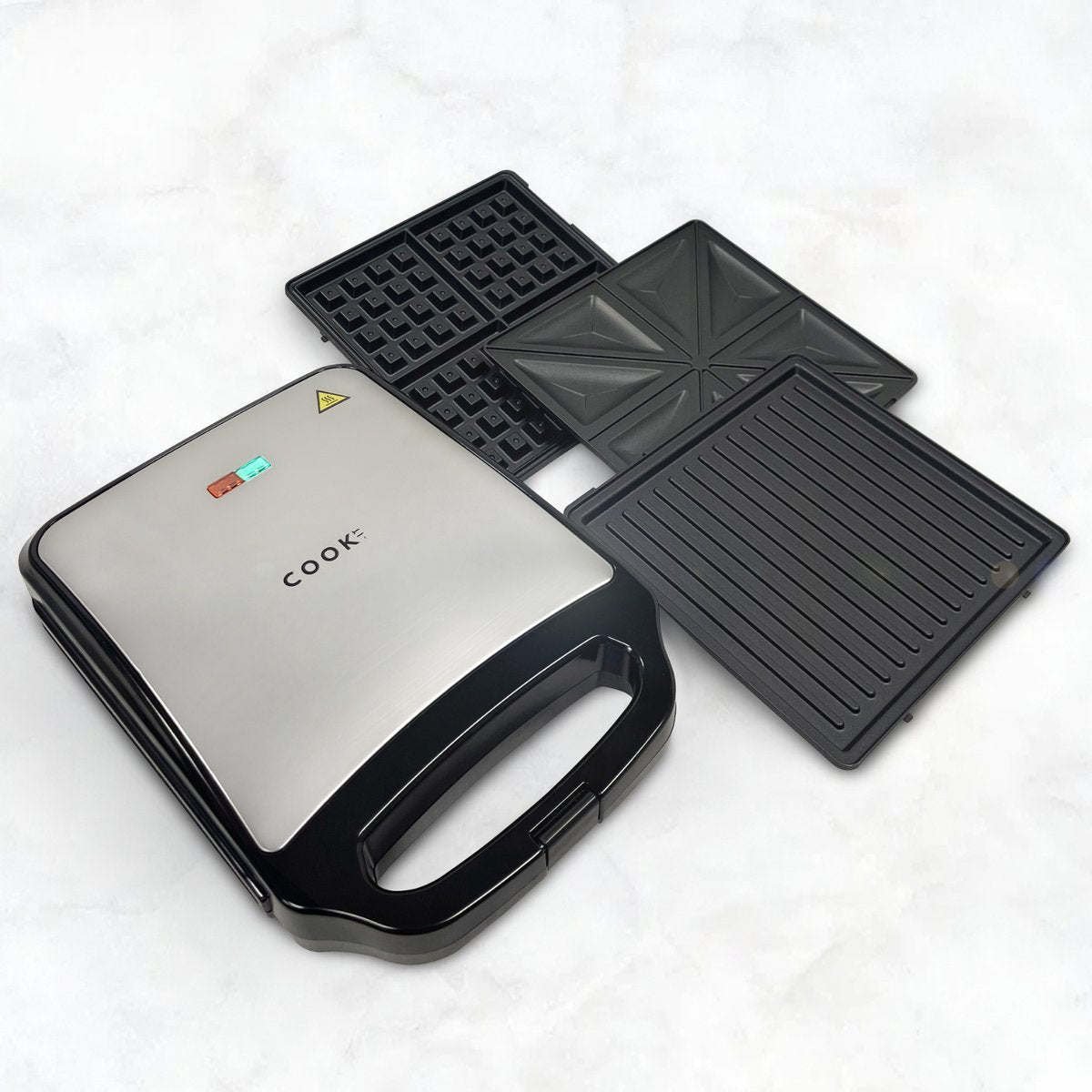 COOK-IT 3-in-1 Contact Grill XL - Tosti Apparaat - Wafel IJzer