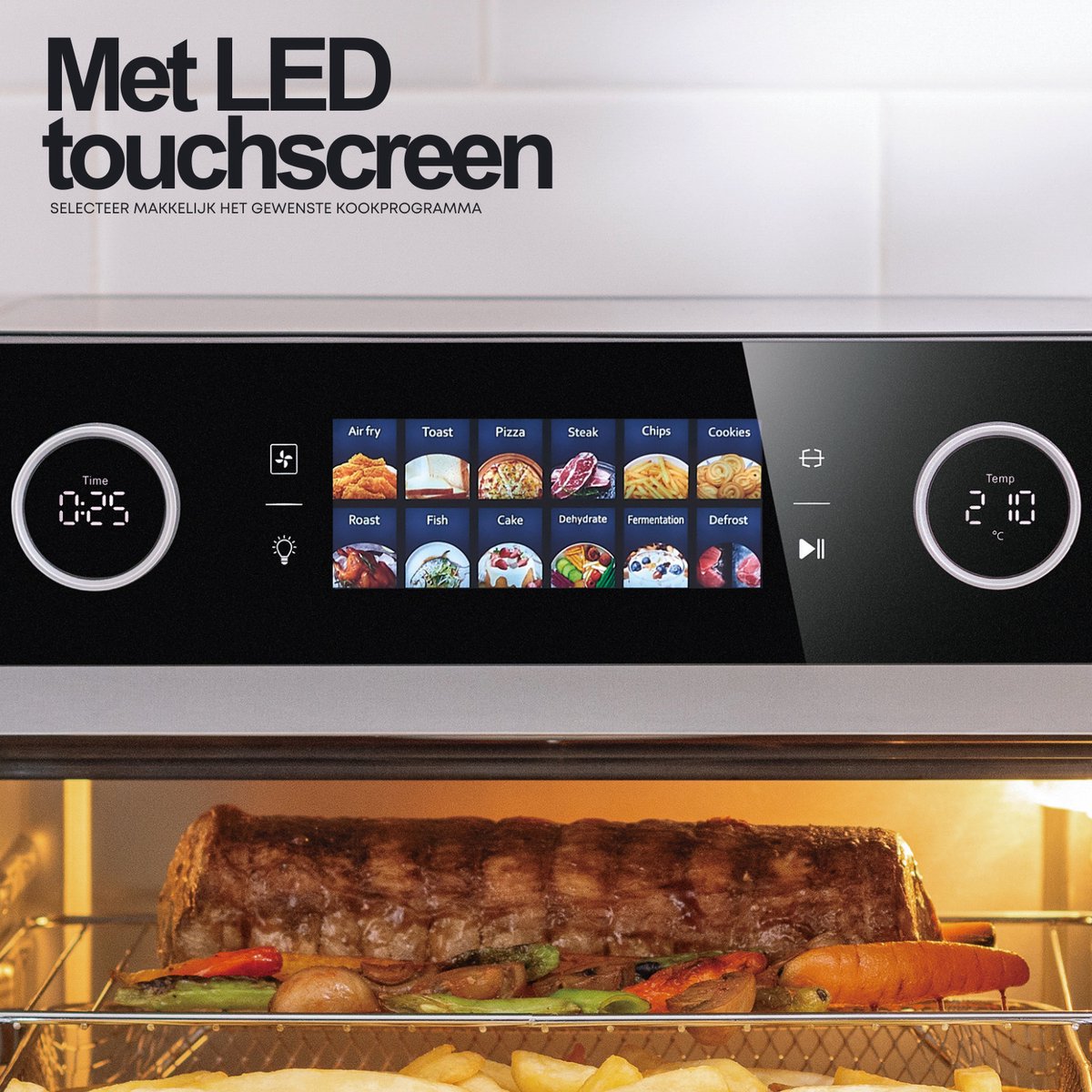 Airfryer Oven - 25L - 12 Programma's - 35 tot 230 Graden - Hetelucht friteuse - 2250W