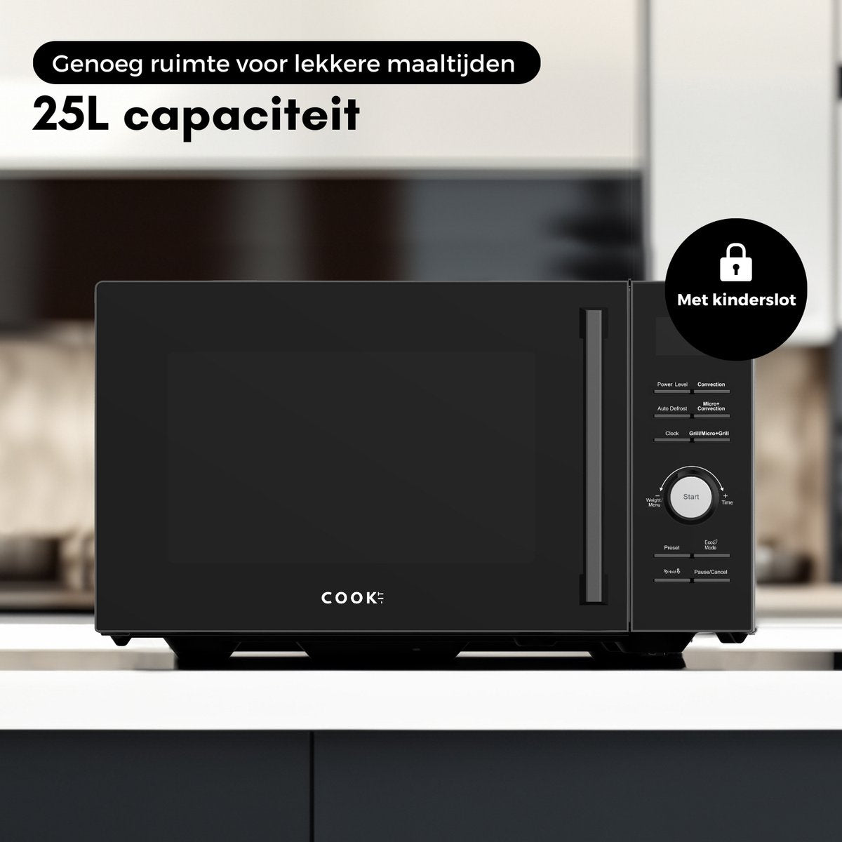 Combi Magnetron Vrijstaand 25L - Heteluchtoven en Grill