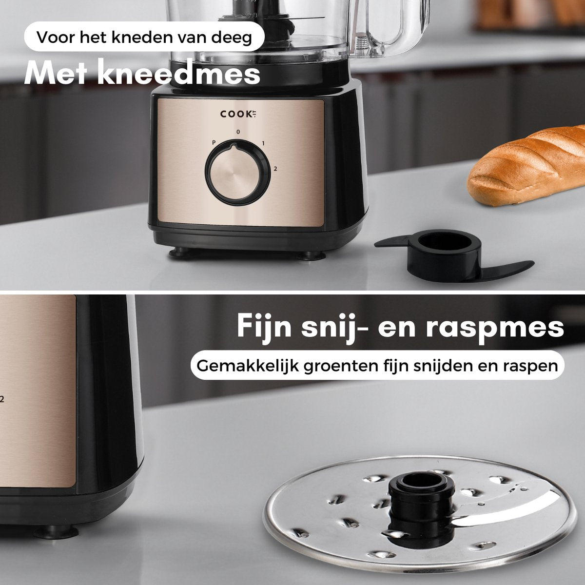 6-1 Foodprocessor en Blender - 2L Hakmolen - Luxe Keukenmachine