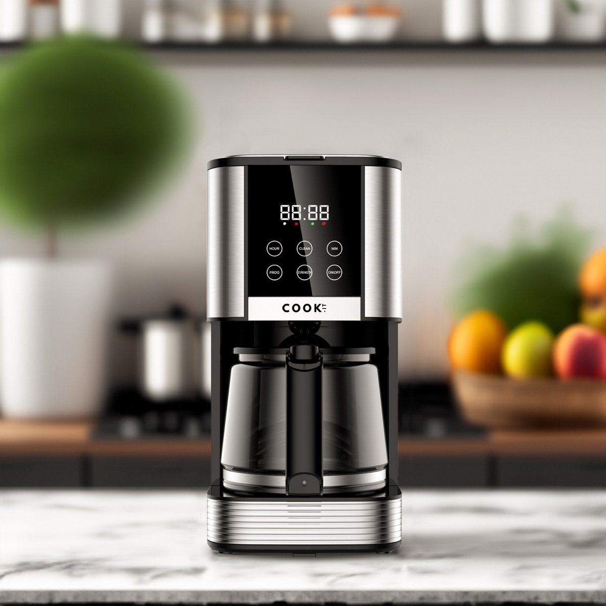 Koffiezetapparaat Filterkoffie - Coffee Machine - 1.5L Glazen Kan - Timer - Digitaal display - Warmhoudplaat