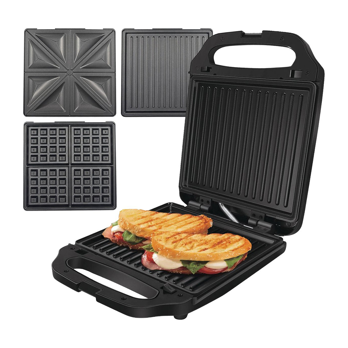 COOK-IT 3-in-1 Contact Grill XL - Tosti Apparaat - Wafel IJzer