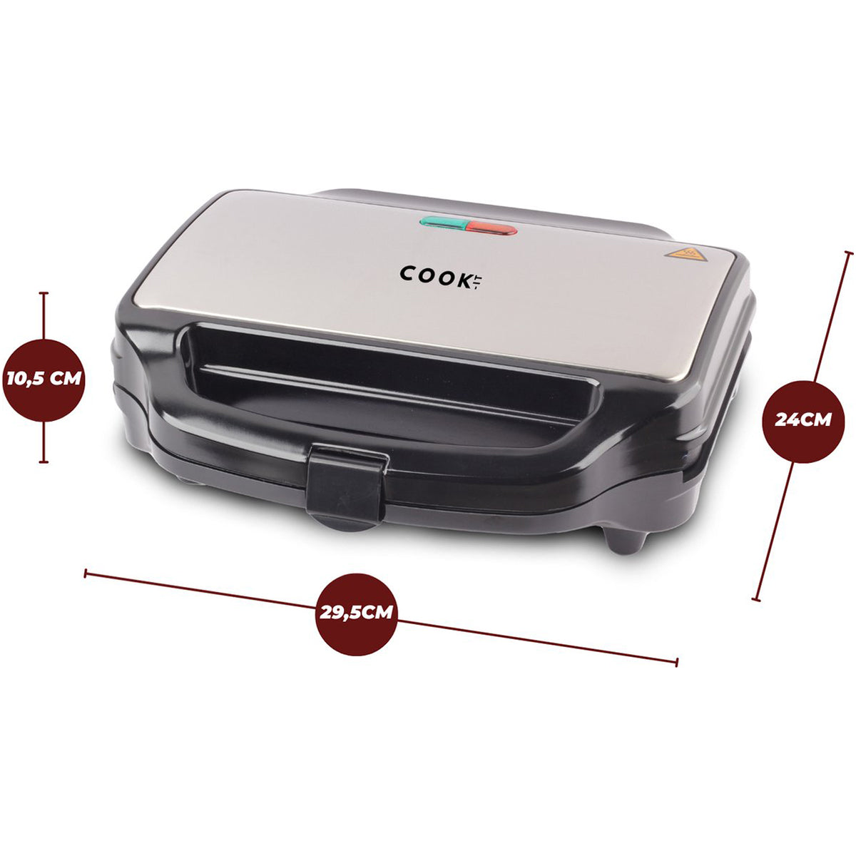 COOK-IT Tosti apparaat - Sandwich IJzer XL - Extra Breed