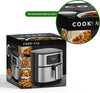 COOK-IT Airfryer - 8L XXL - Heteluchtfriteuse met Uitneembare Frietmand - Zwart/RvS