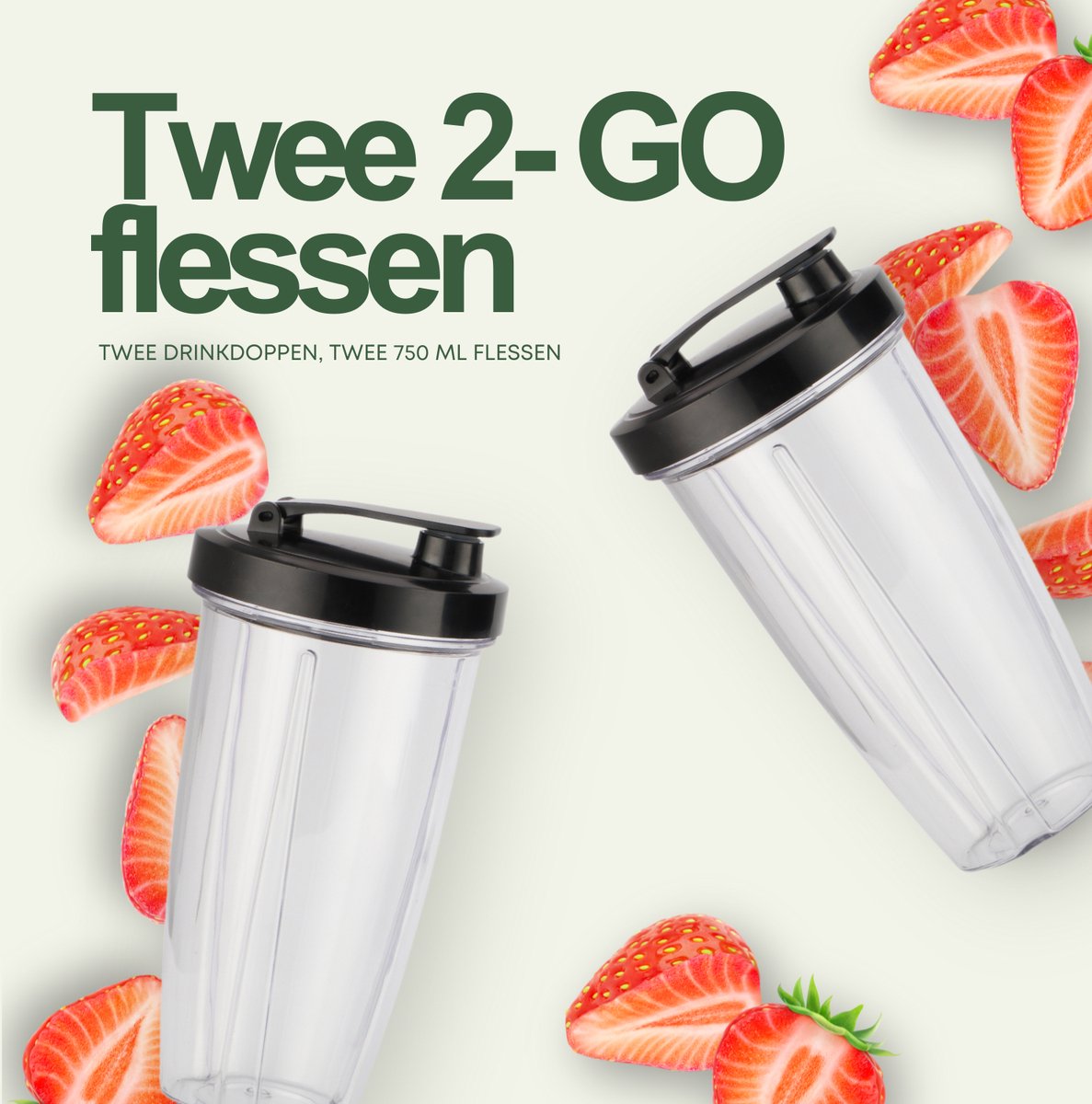 Smoothie Maker Pro - Blender To Go - Twee Drinkbekers - 3 Standen - Zwart