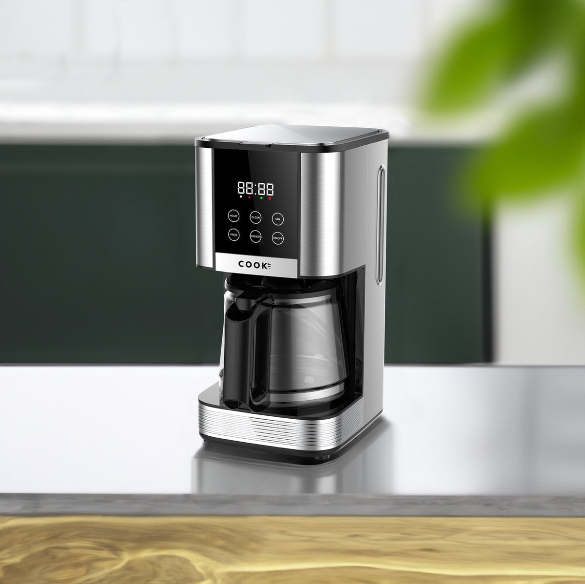 Koffiezetapparaat Filterkoffie - Coffee Machine - 1.5L Glazen Kan - Timer - Digitaal display - Warmhoudplaat