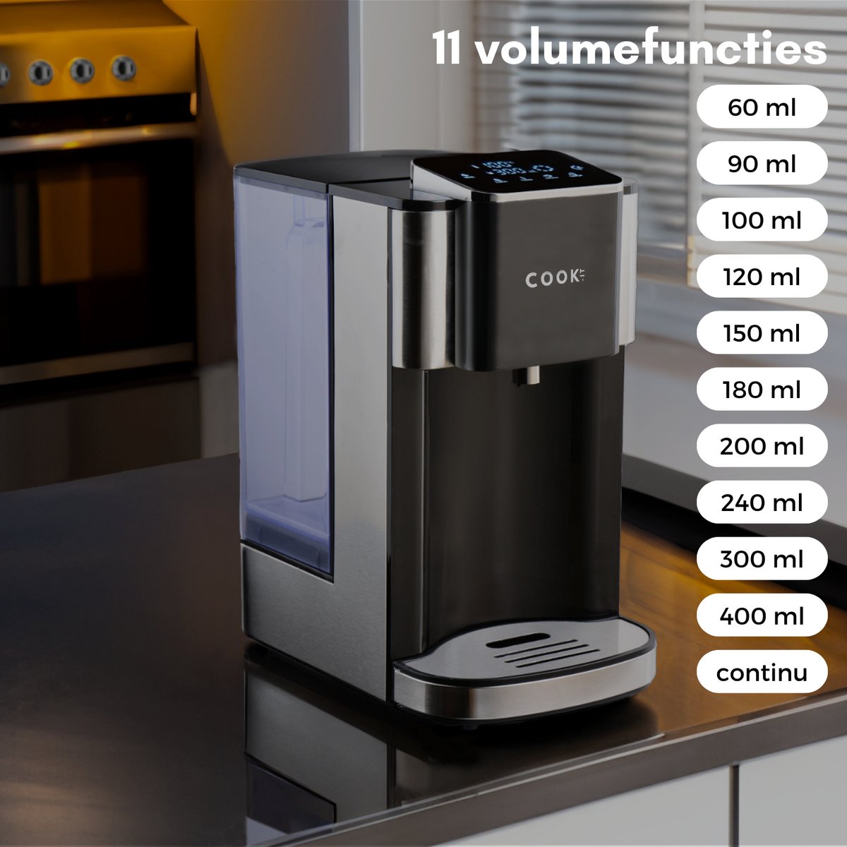 COOK-IT Heetwaterdispenser 4L – Digitaal Display & Instelbare Temperatuur