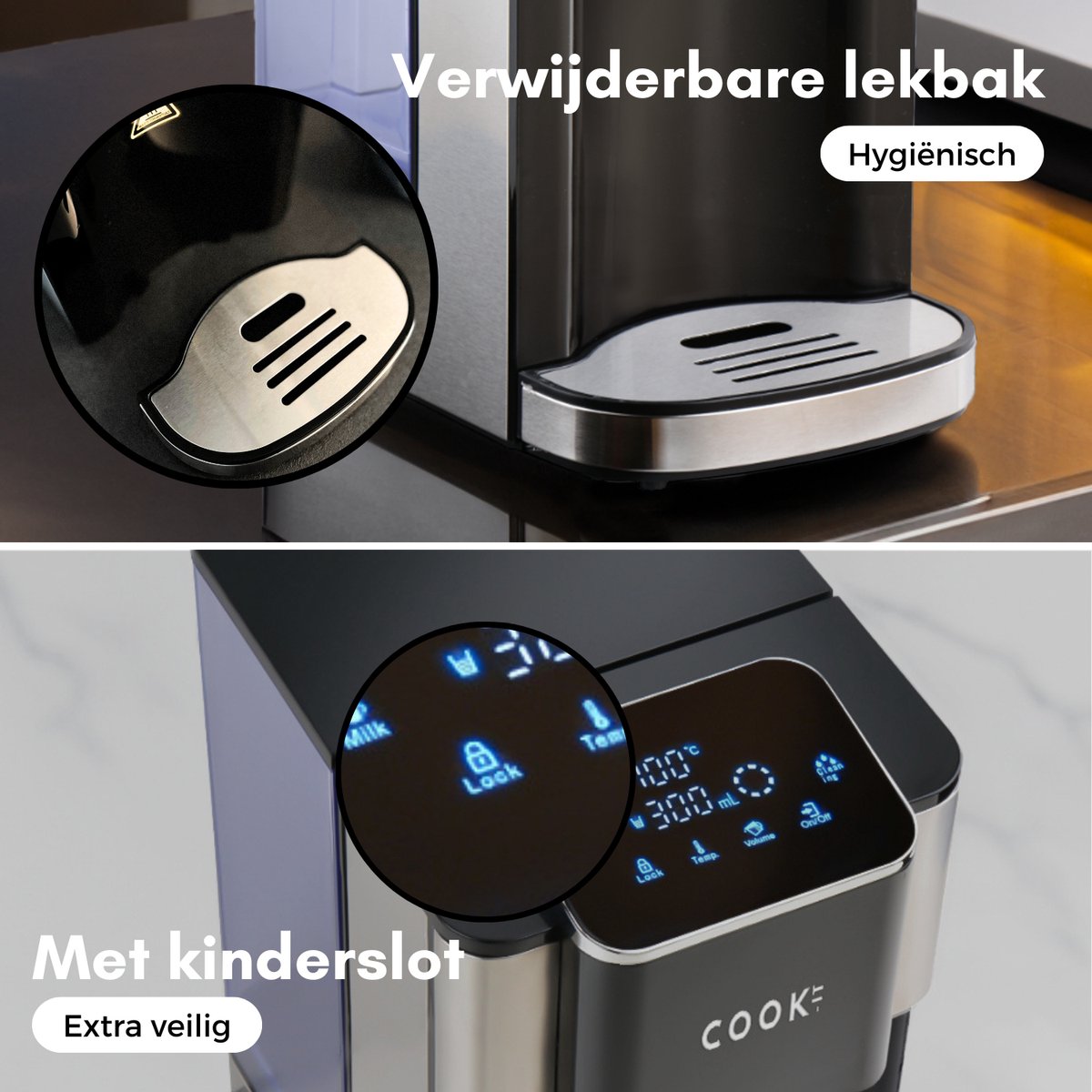 COOK-IT Heetwaterdispenser 4L – Digitaal Display & Instelbare Temperatuur