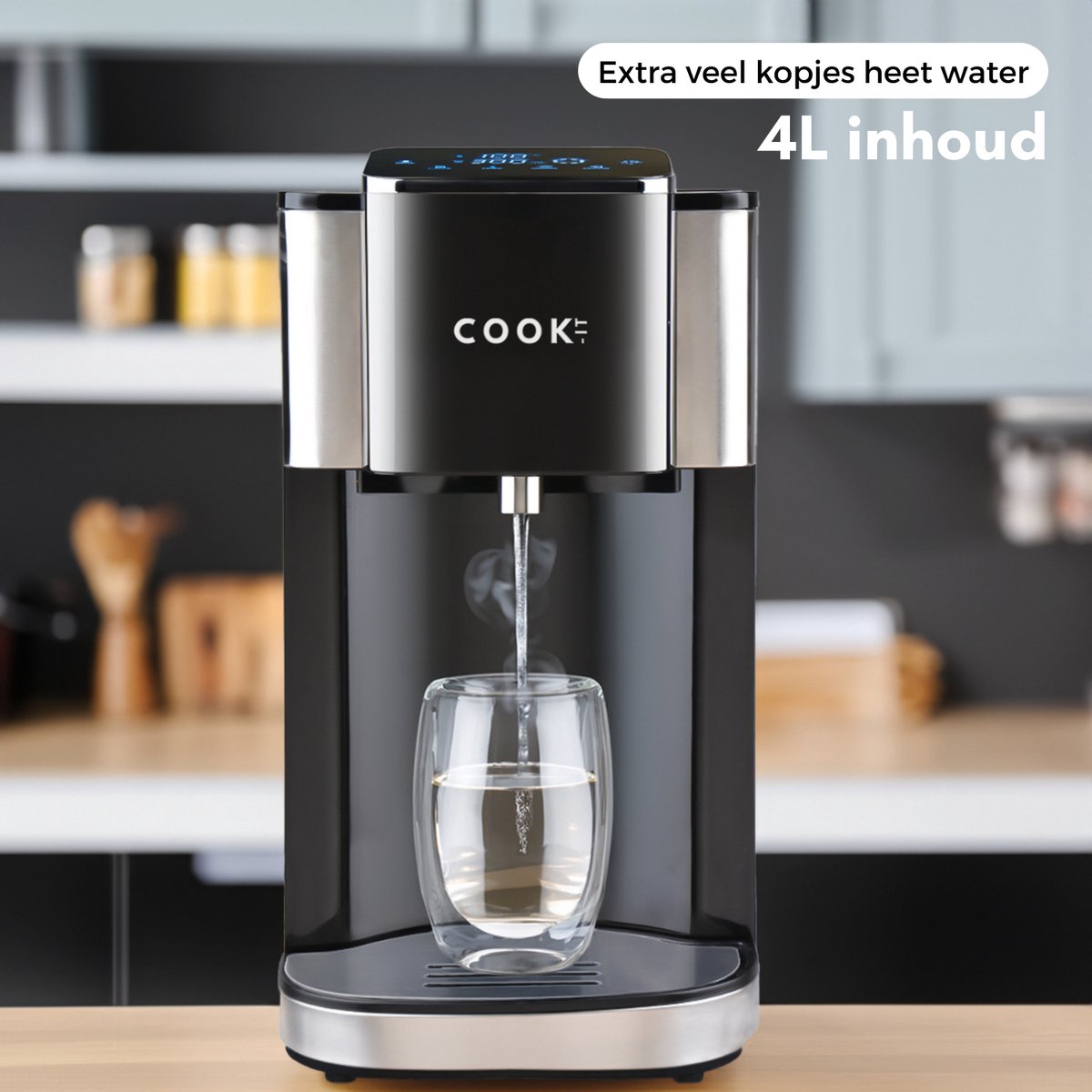 COOK-IT Heetwaterdispenser 4L – Digitaal Display & Instelbare Temperatuur