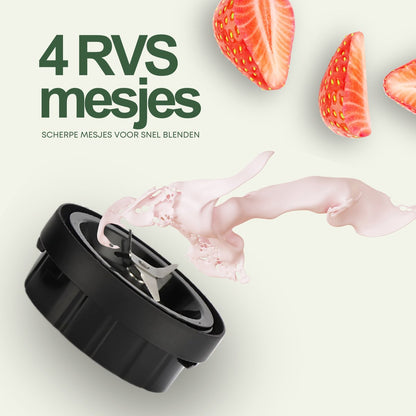Smoothie Maker Pro - Blender To Go - Twee Drinkbekers - 3 Standen - Zwart