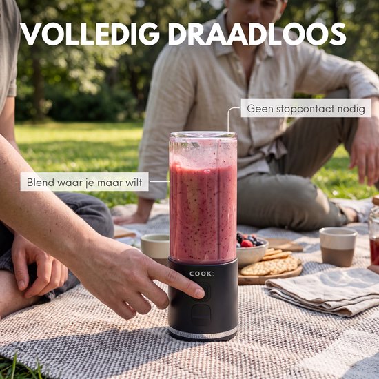 COOK-IT blender to go volledig draadloos tijdens picknick