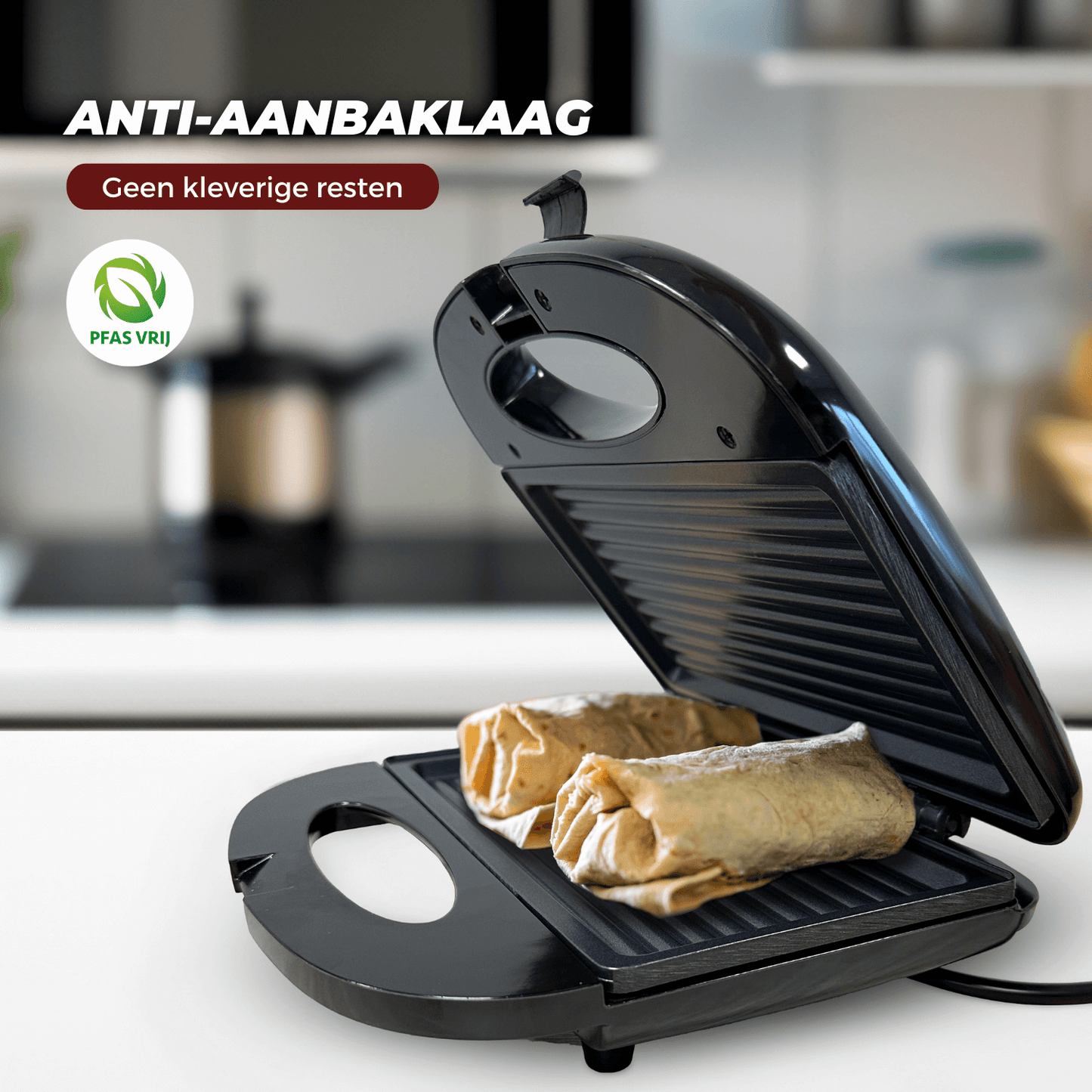 COOK-IT Tosti IJzer – Compact & Veelzijdig met Anti-Aanbaklaag