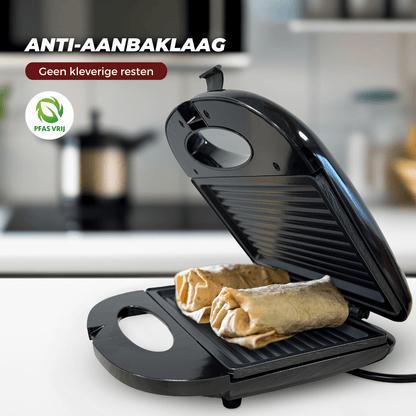 COOK-IT Tosti IJzer – Compact & Veelzijdig met Anti-Aanbaklaag