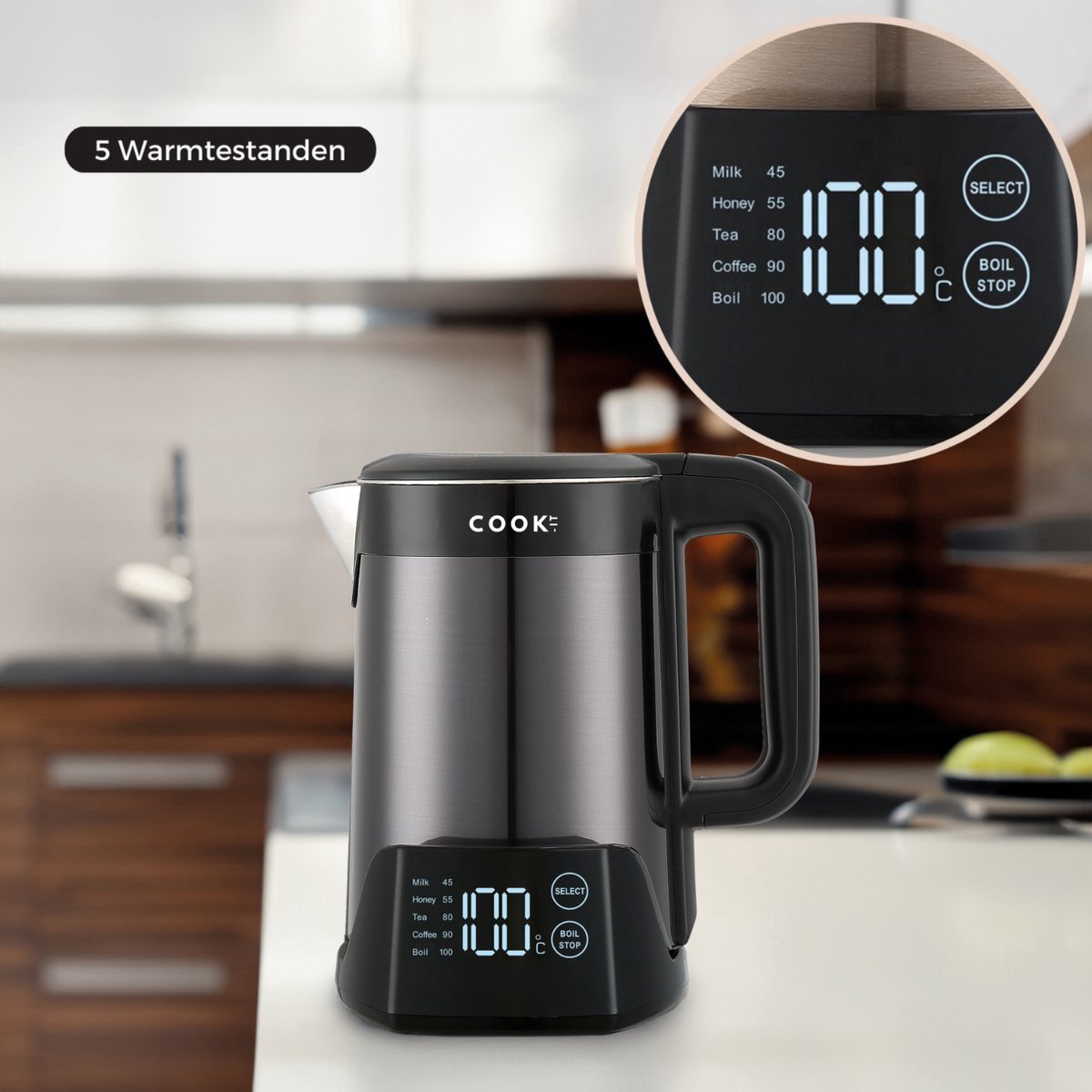 COOK-IT Digitale Waterkoker 1,5 liter