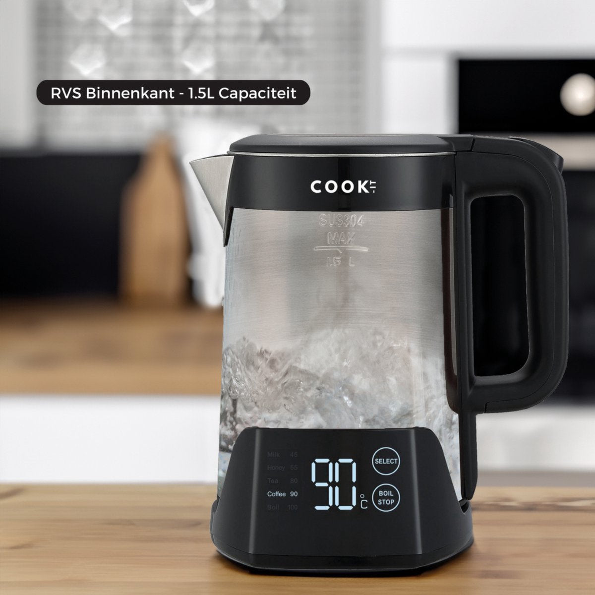 COOK-IT Digitale Waterkoker 1,5 liter
