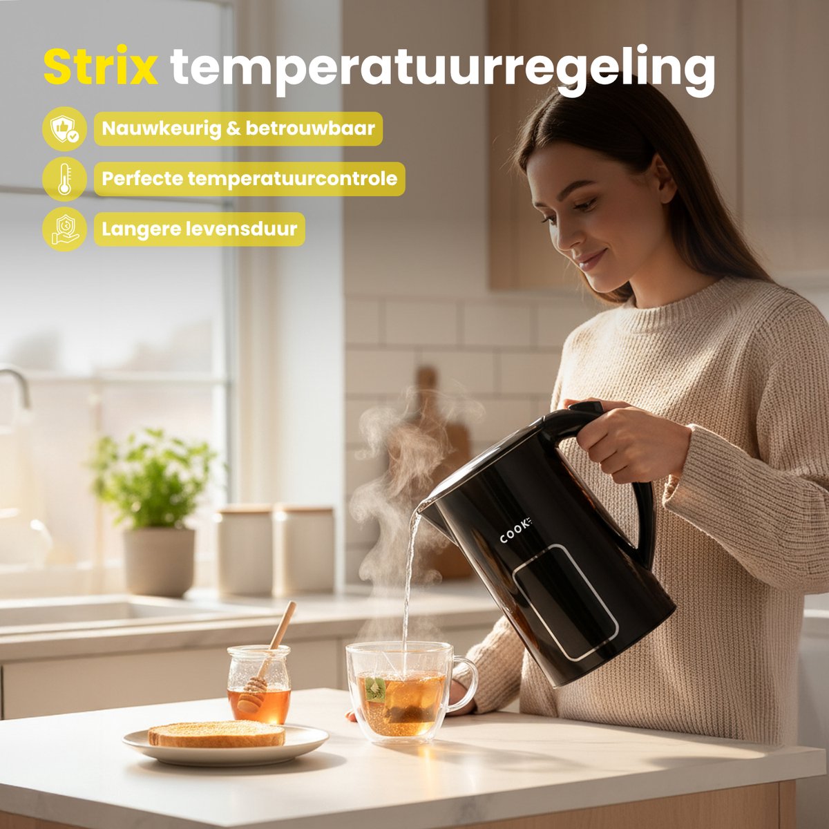 COOK-IT Digitale Waterkoker 1,7 liter