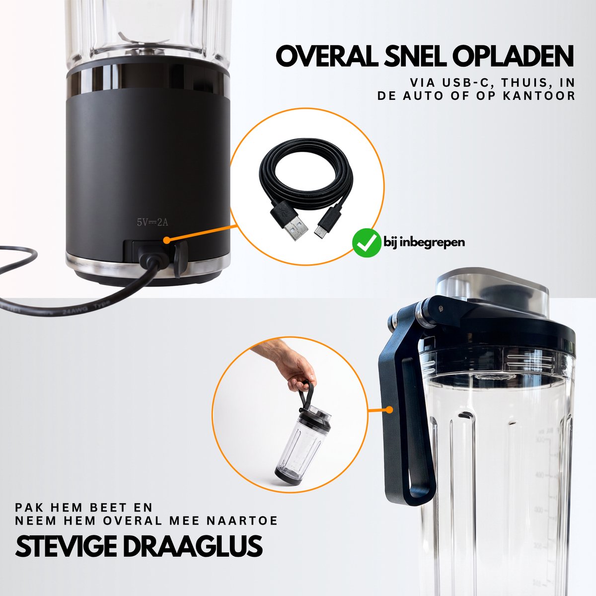 COOK-IT Draadloze Blender 500 ml