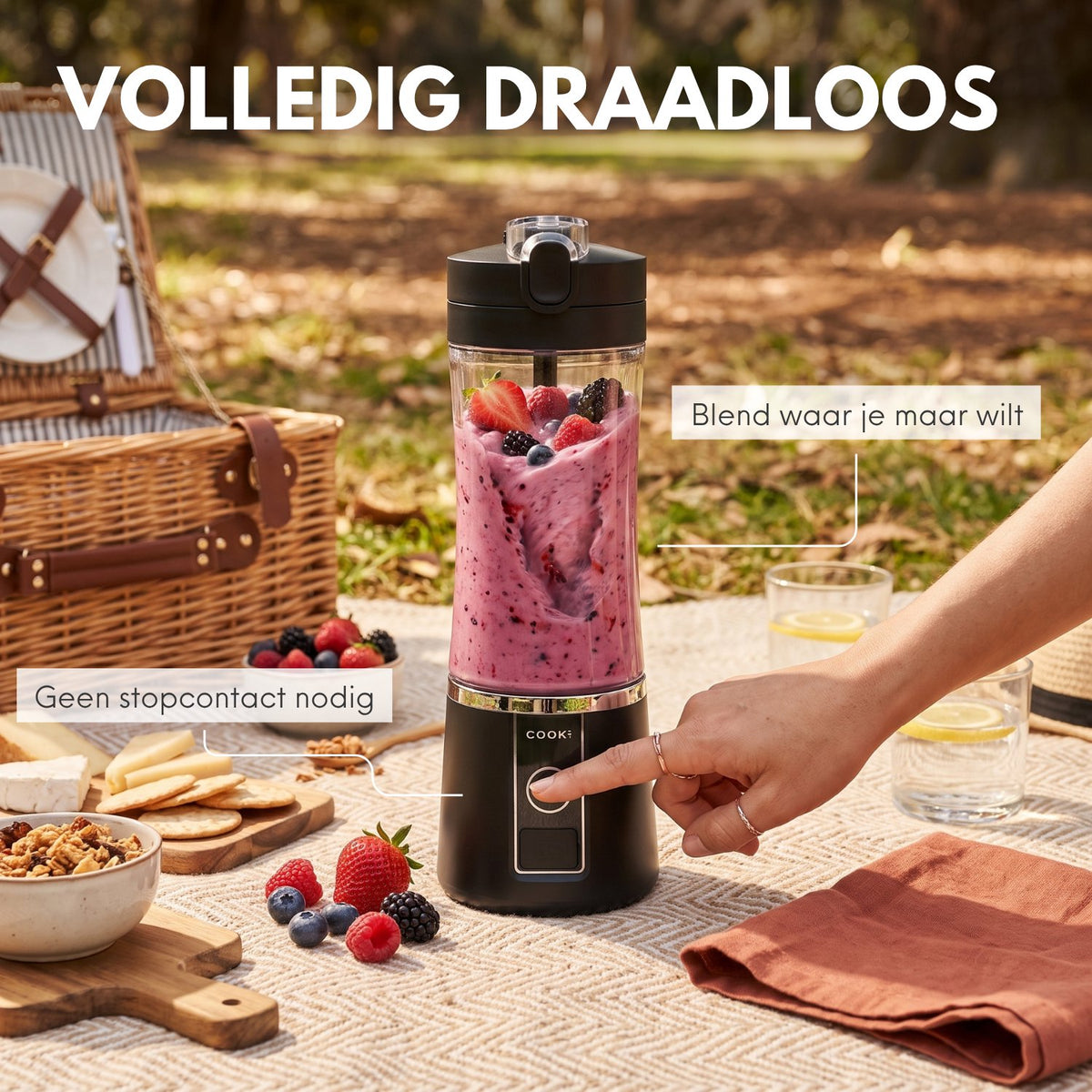 COOK-IT Draadloze Smoothie Blender 380 ml