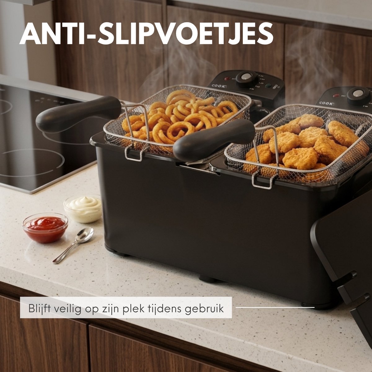 COOK-IT Dubbele Frituurpan 2 x 3 liter