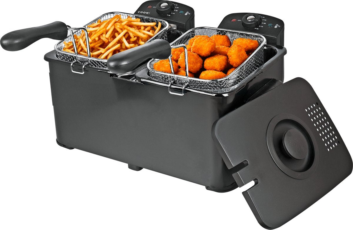 COOK-IT Dubbele Frituurpan 2 x 3 liter