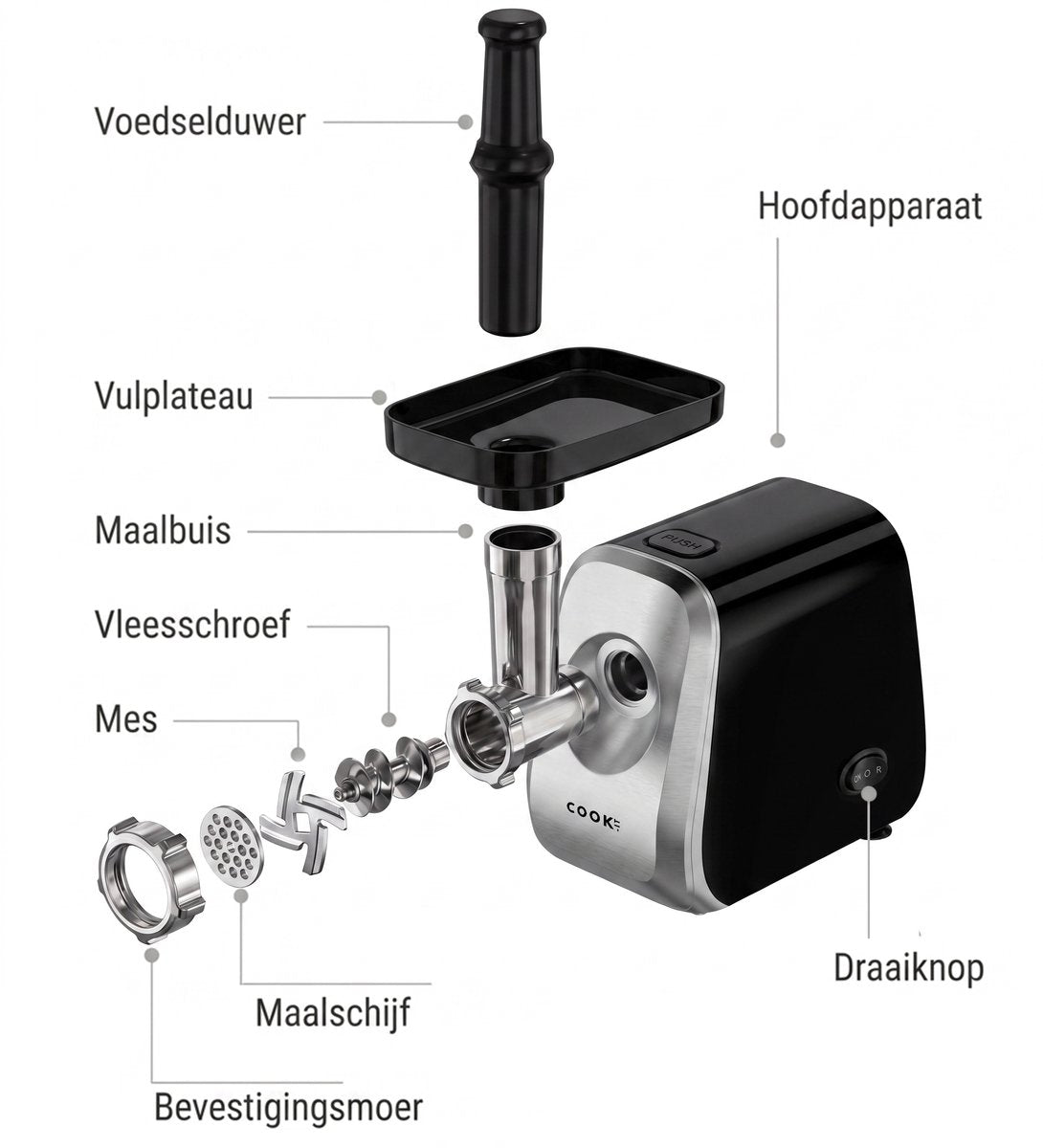 COOK-IT Elektrische Vleesmolen