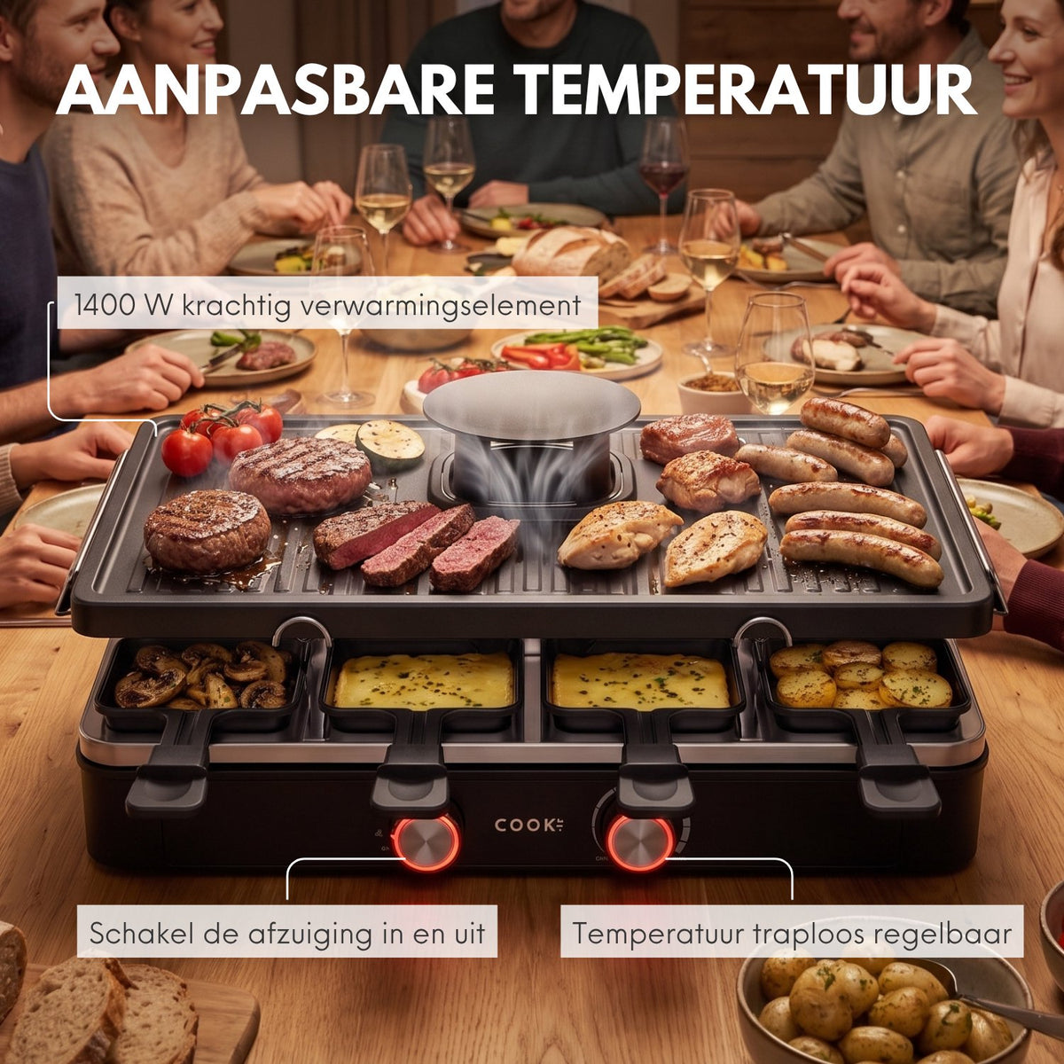 COOK-IT Gourmetstel met afzuiging