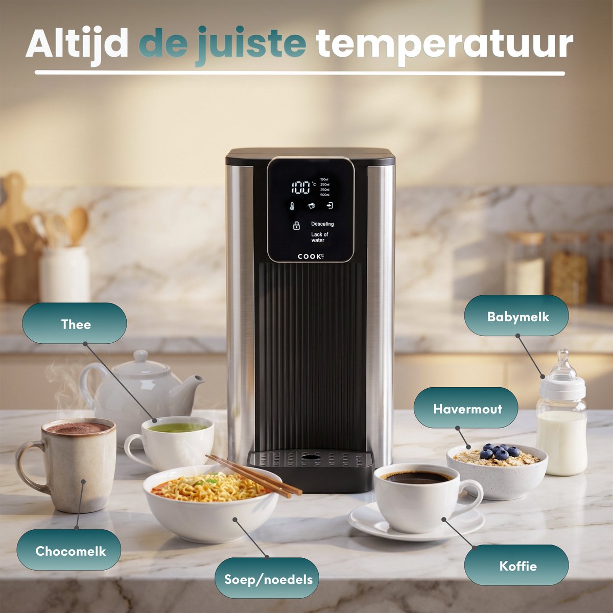 COOK-IT Heetwaterdispenser 3,8L