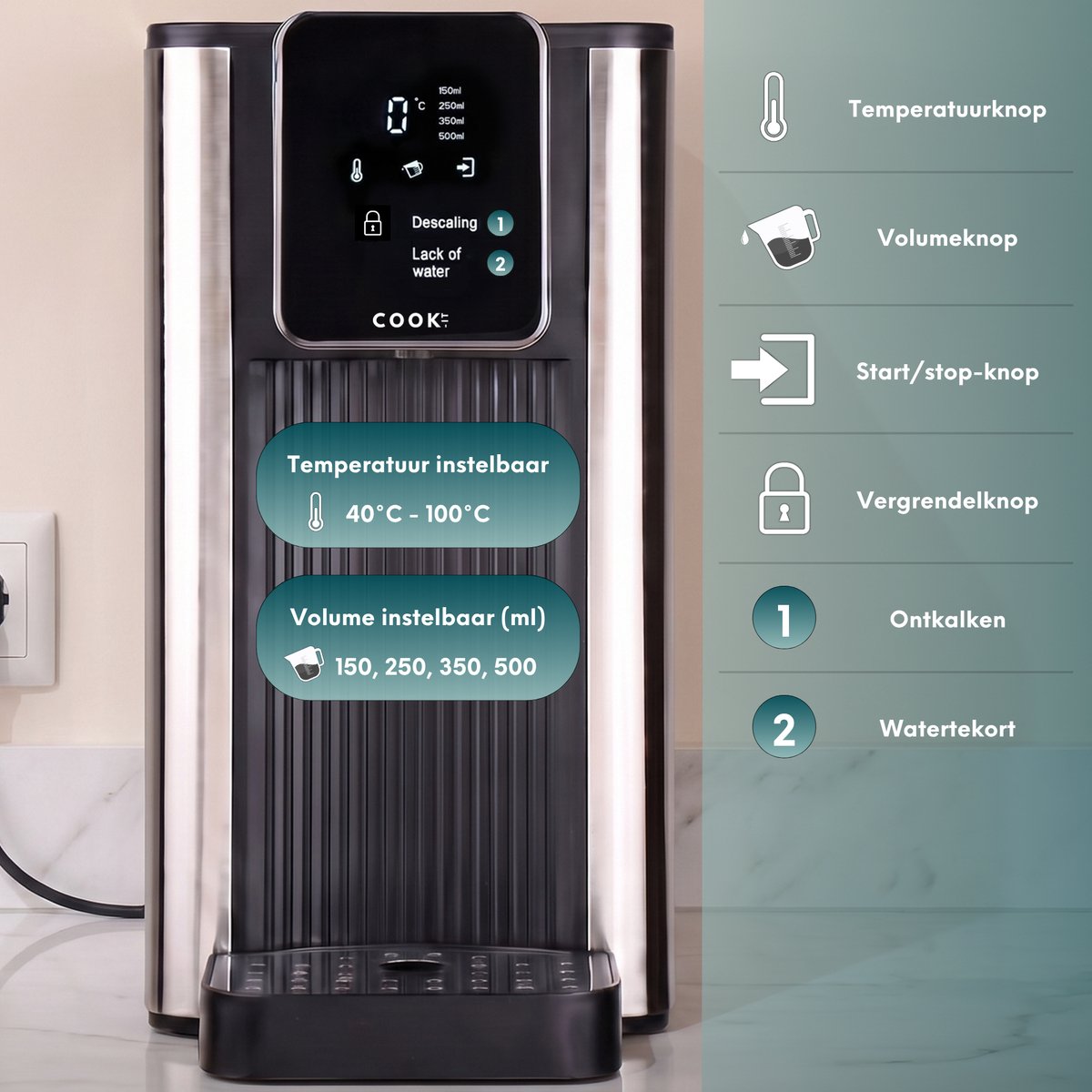 COOK-IT Heetwaterdispenser 3,8L