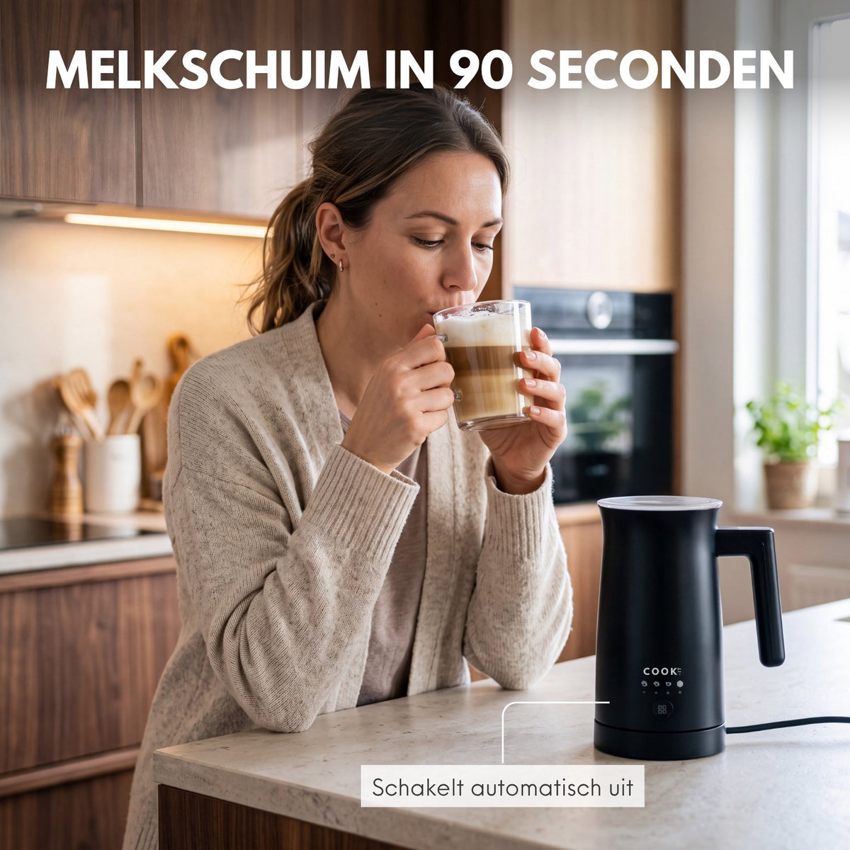COOK-IT Elektrische Melkopschuimer 4 standen