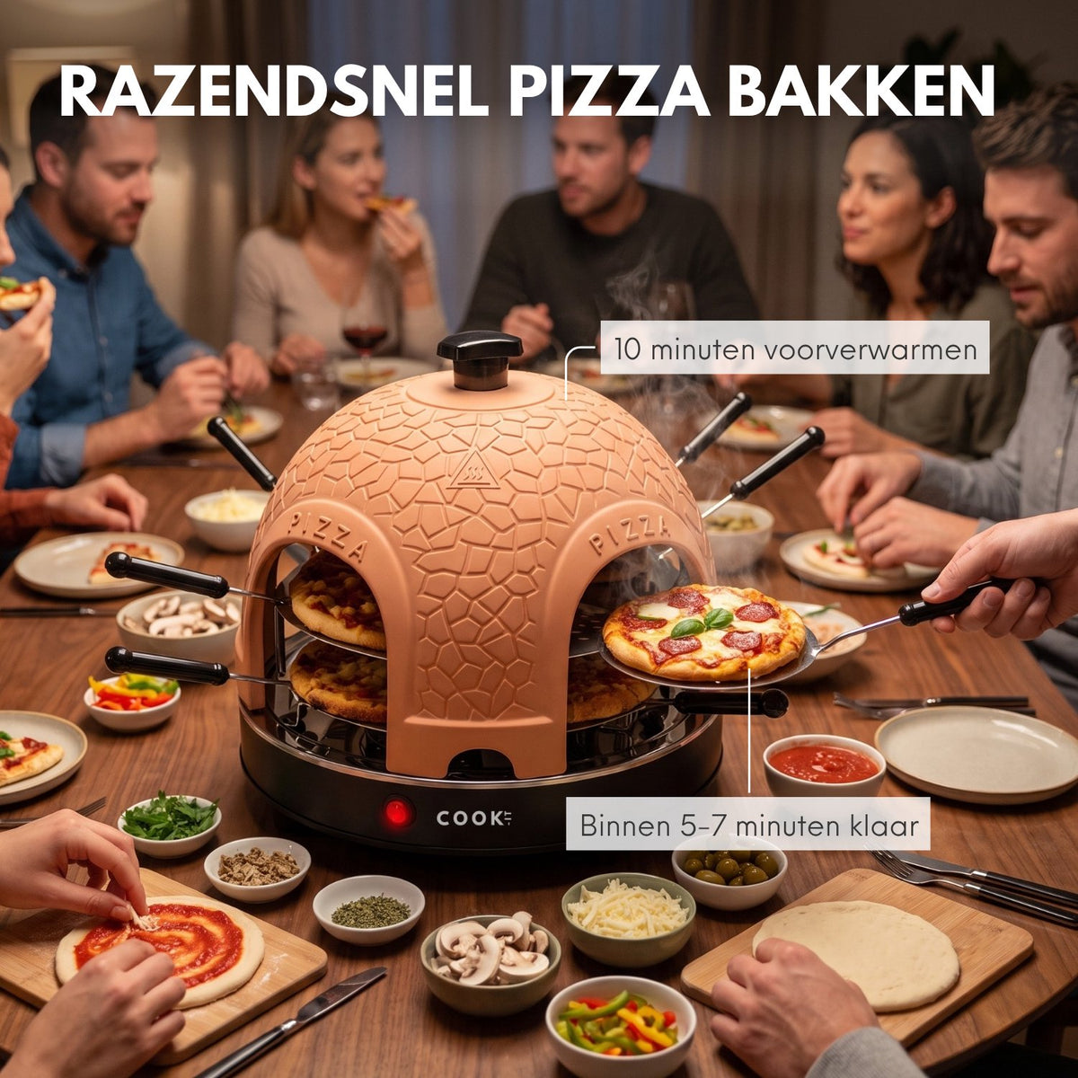 COOK-IT Pizza Oven 8 personen
