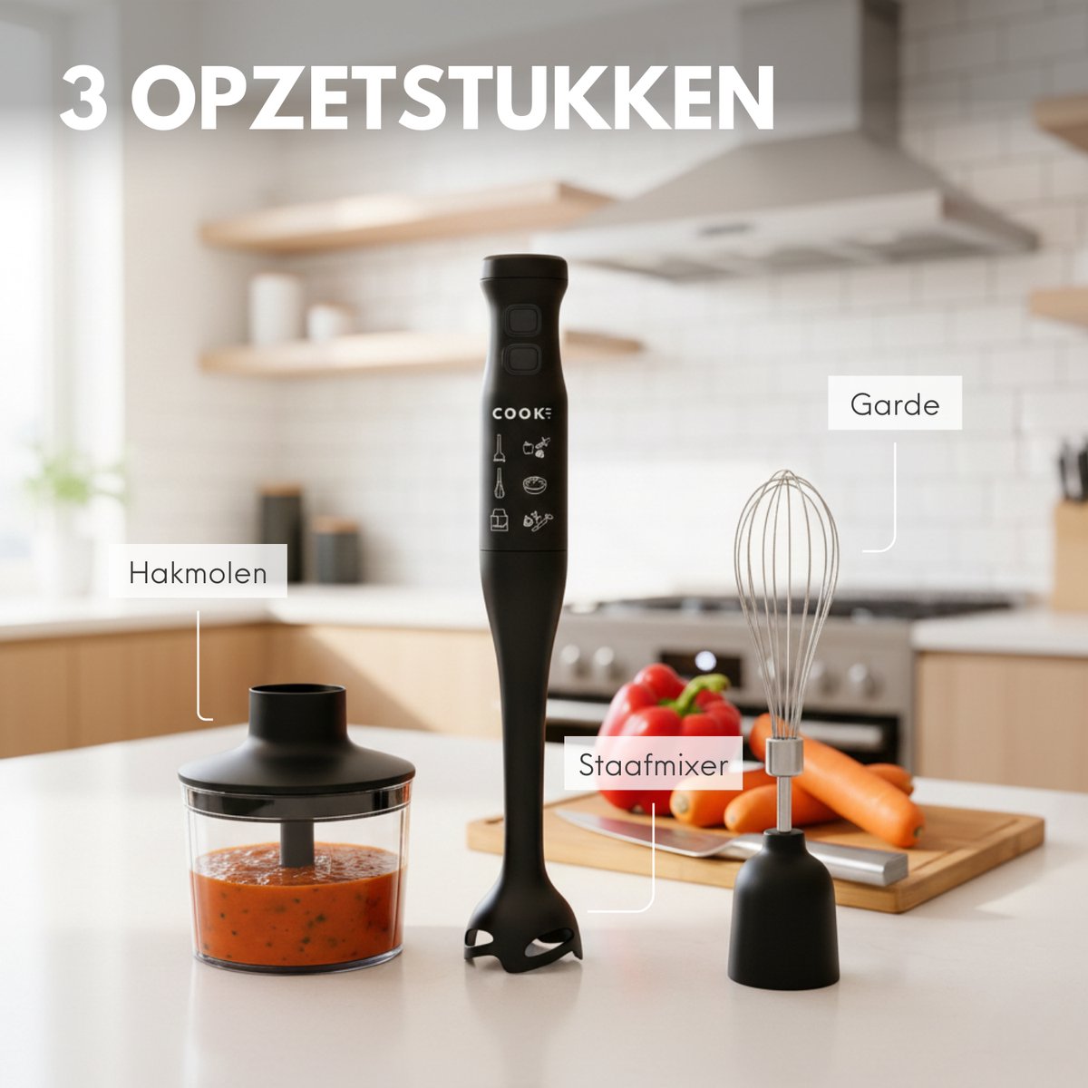 COOK-IT 3-in-1 Staafmixer