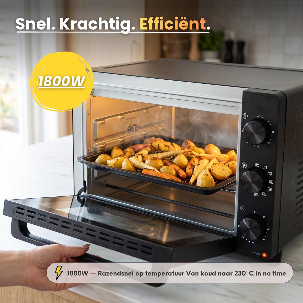 COOK-IT Vrijstaande Oven 46L met draaispit