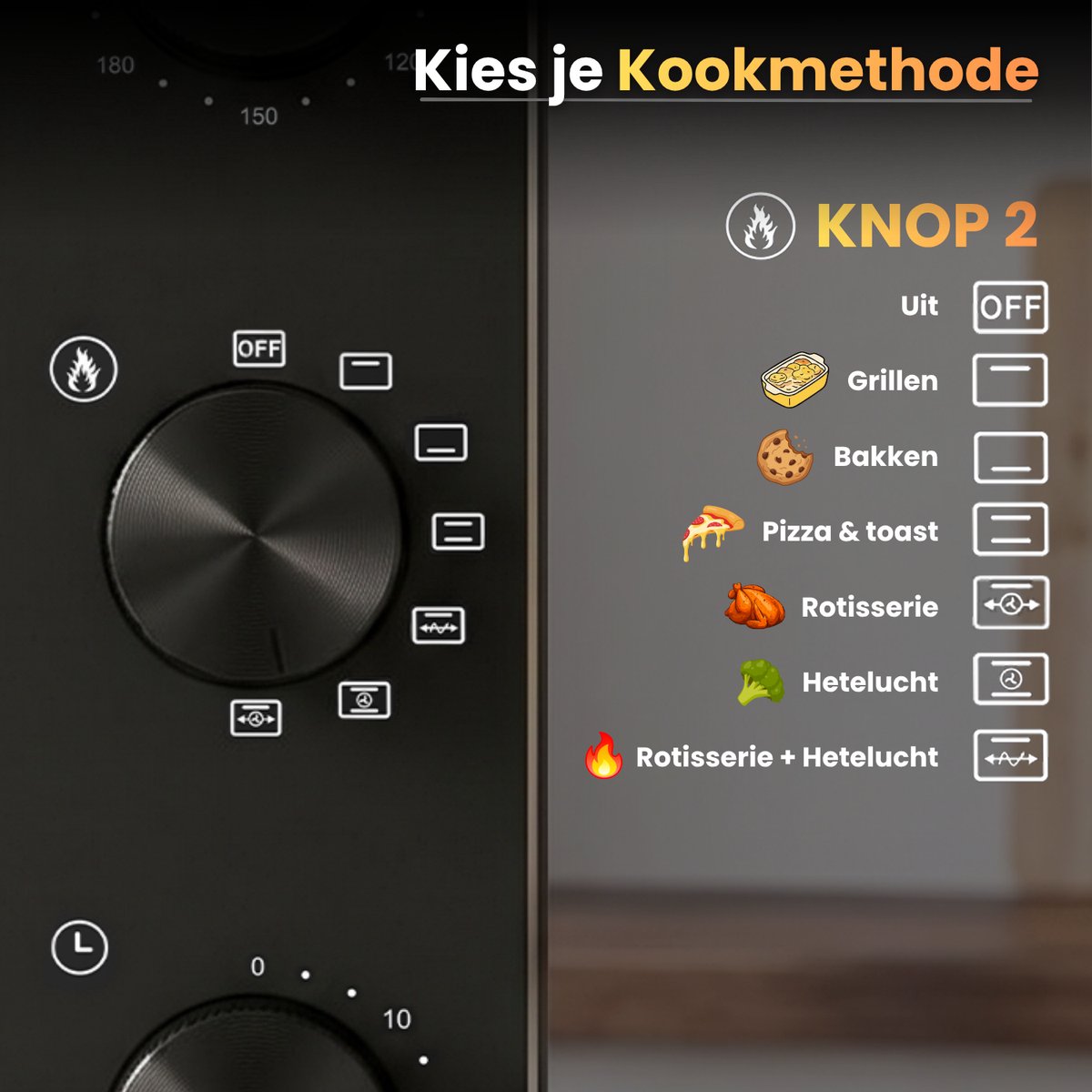 COOK-IT Vrijstaande Oven 46L met draaispit