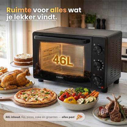 COOK-IT Vrijstaande Oven 46L met draaispit