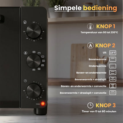 COOK-IT Vrijstaande Oven 46L met draaispit