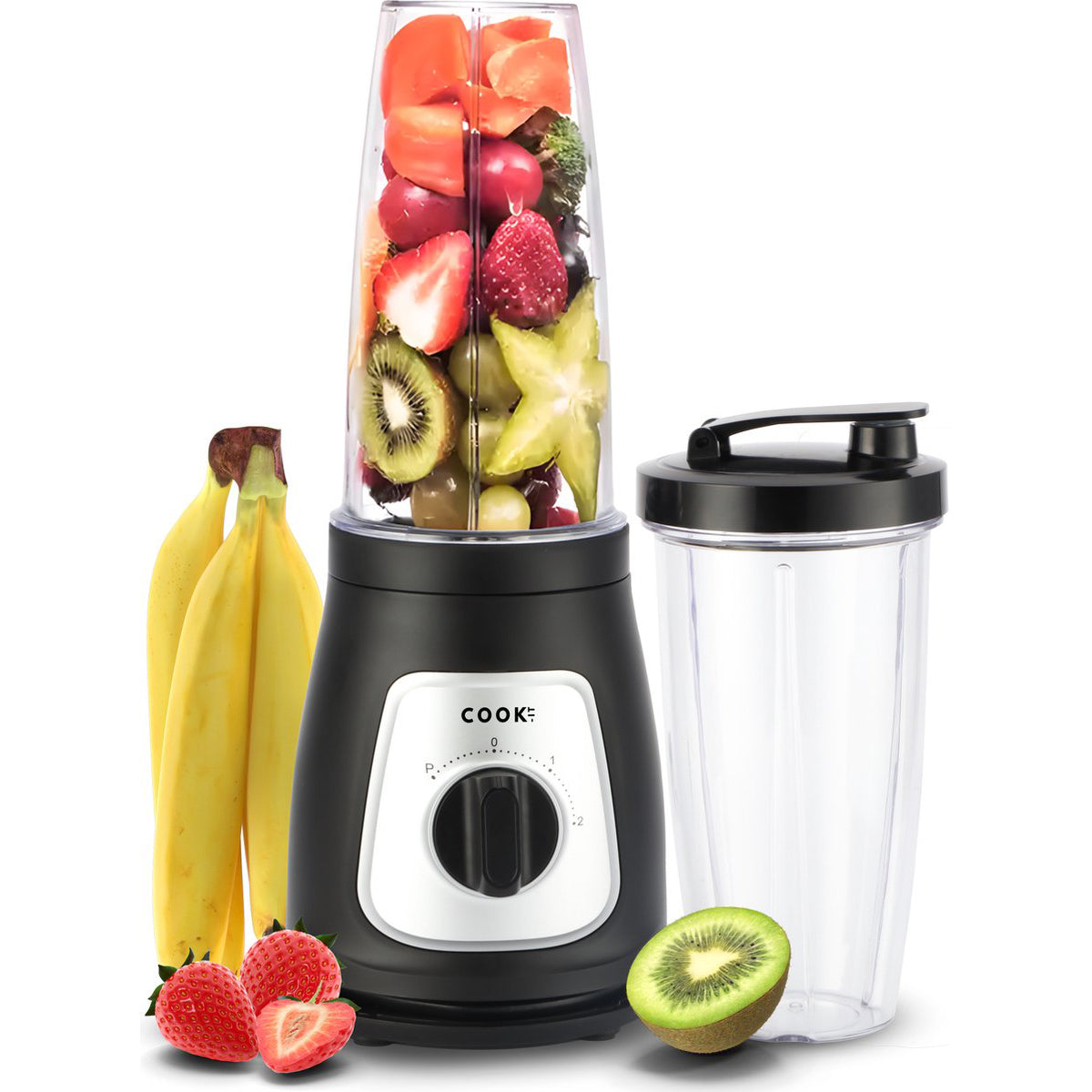 Smoothie Maker Pro - Blender To Go - Twee Drinkbekers - 3 Standen - Zwart