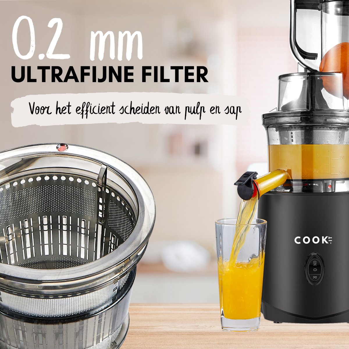 COOK-IT Slowjuicer XL - Maak de zuiverste vitaminesapjes!