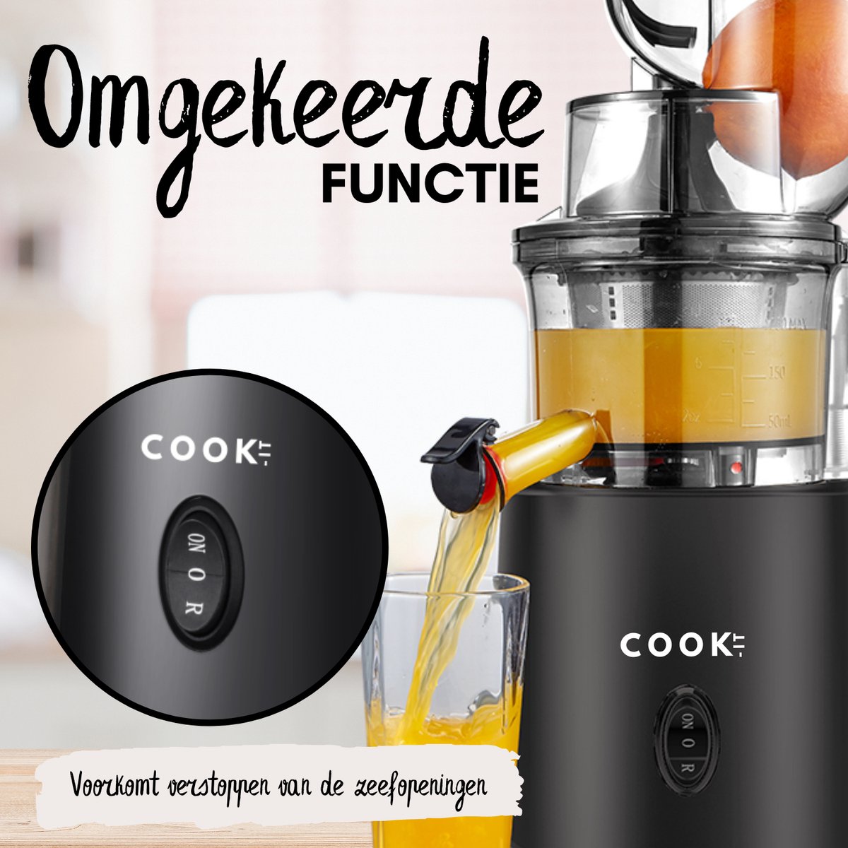 COOK-IT Slowjuicer XL - Maak de zuiverste vitaminesapjes!