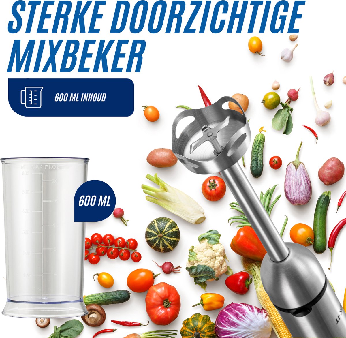 COOK-IT Staafmixer Inclusief Maatbeker - 1200W