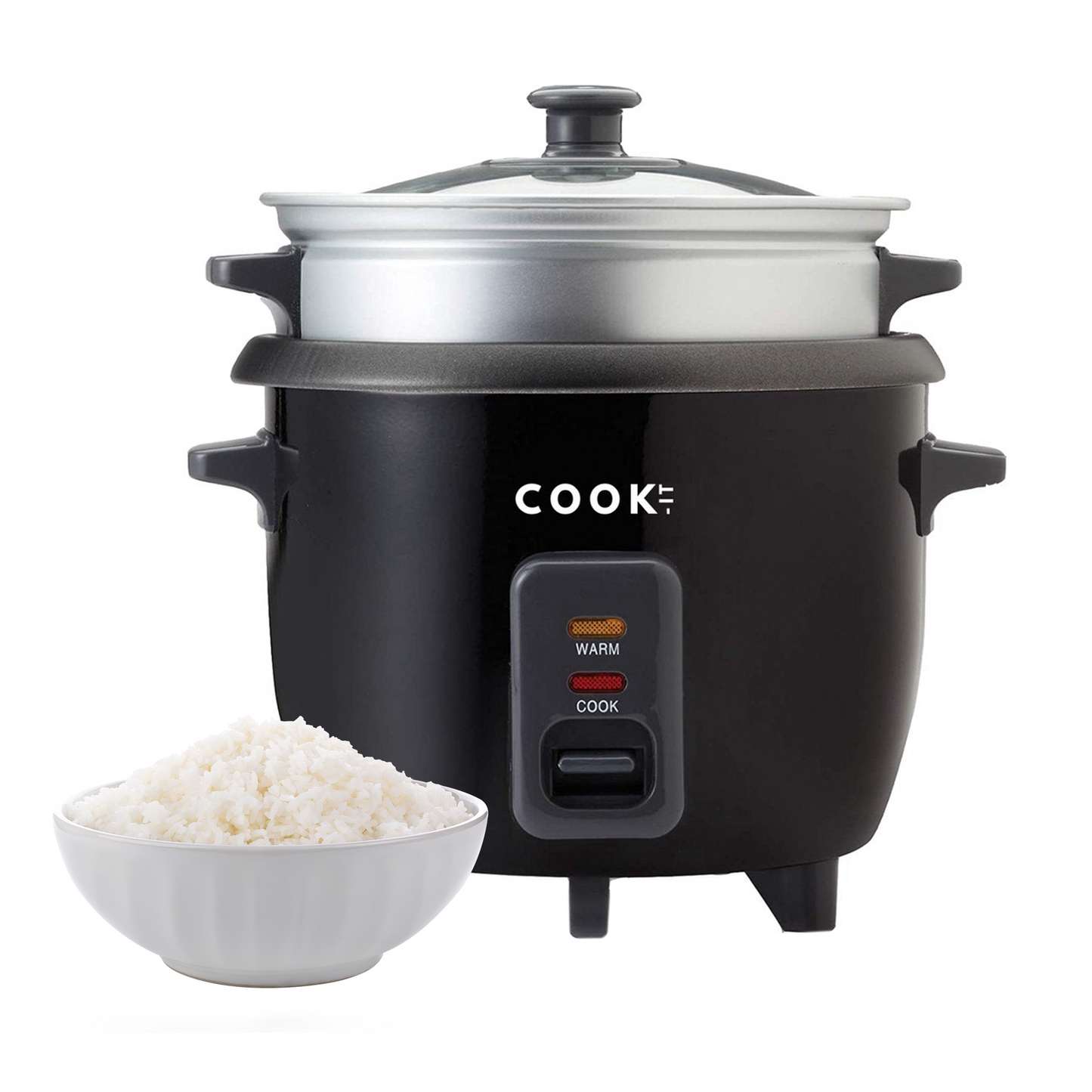 COOK-IT Rijstkoker met Stomer 1.5L - Rijst voor het hele gezin!